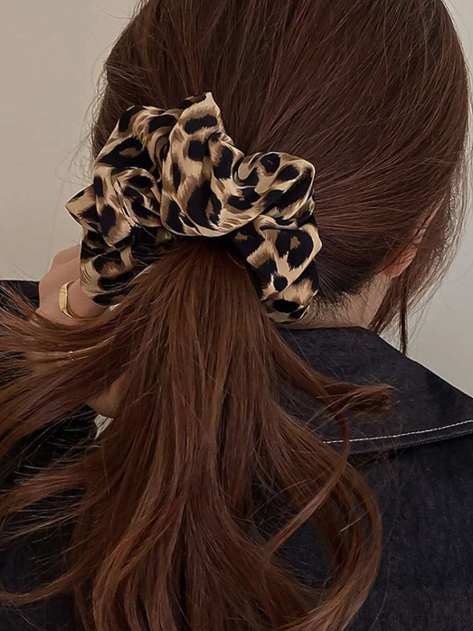 chouchou cheveux leopard aesthetic accessoires cheveux glama